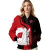 wisconsin badgers hexagonal pattern red black jacket latest model