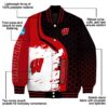 wisconsin badgers hexagonal pattern red black jacket new arrival