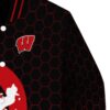 wisconsin badgers hexagonal pattern red black jacket premium grade