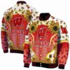 wisconsin badgers sunflower bloom red yellow jacket fashion forward