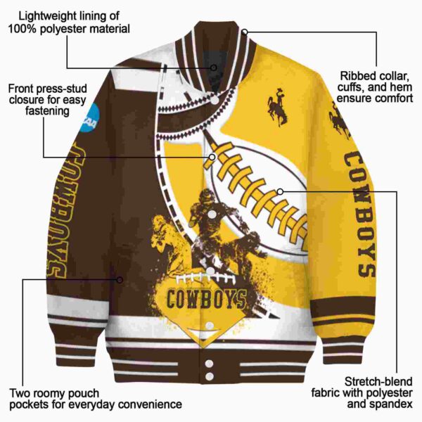 wyoming cowboys baseball stitching gold white jacket new arrival