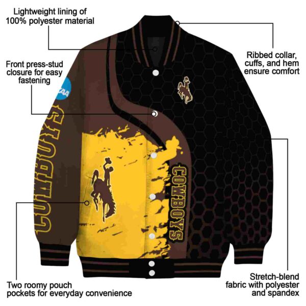 wyoming cowboys hexagonal pattern brown black jacket new arrival