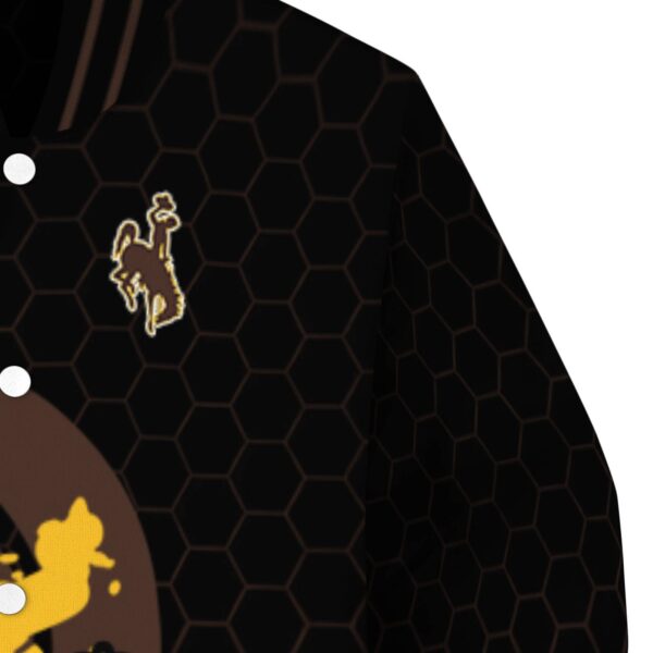 wyoming cowboys hexagonal pattern brown black jacket premium grade
