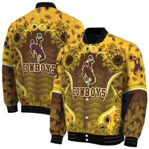 wyoming cowboys sunflower bloom brown yellow jacket fashion forward