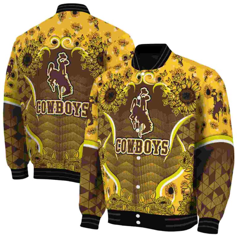 wyoming cowboys sunflower bloom brown yellow jacket fashion forward