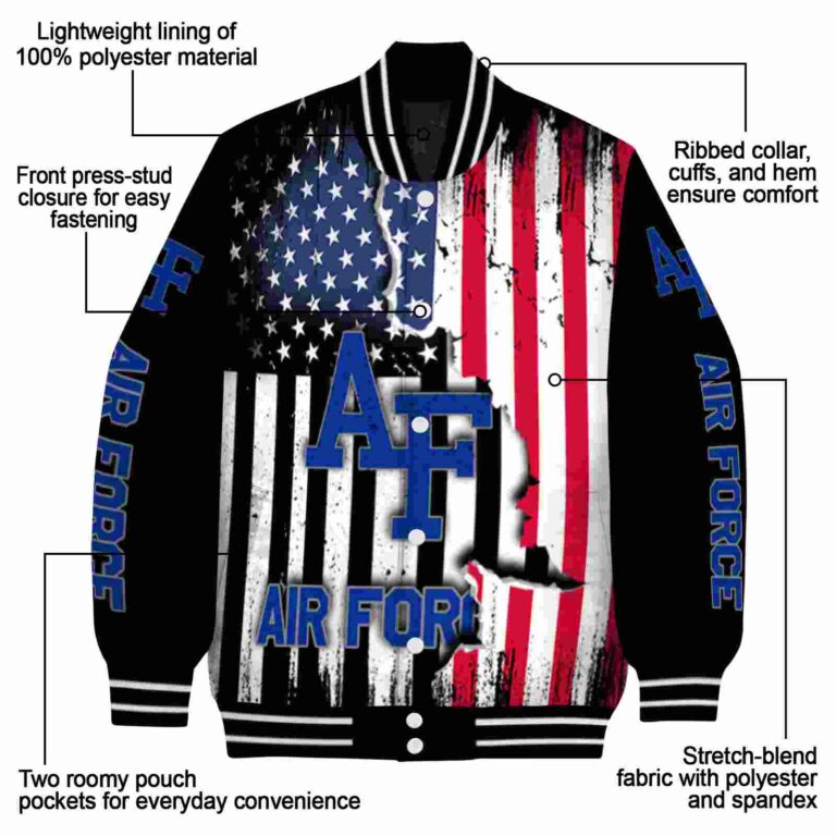 air force falcons patriotic theme black jacket new arrival jacketwow