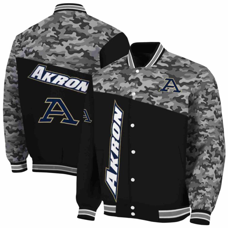 akron zips camo patchwork black jacket fashion forward jacketwow
