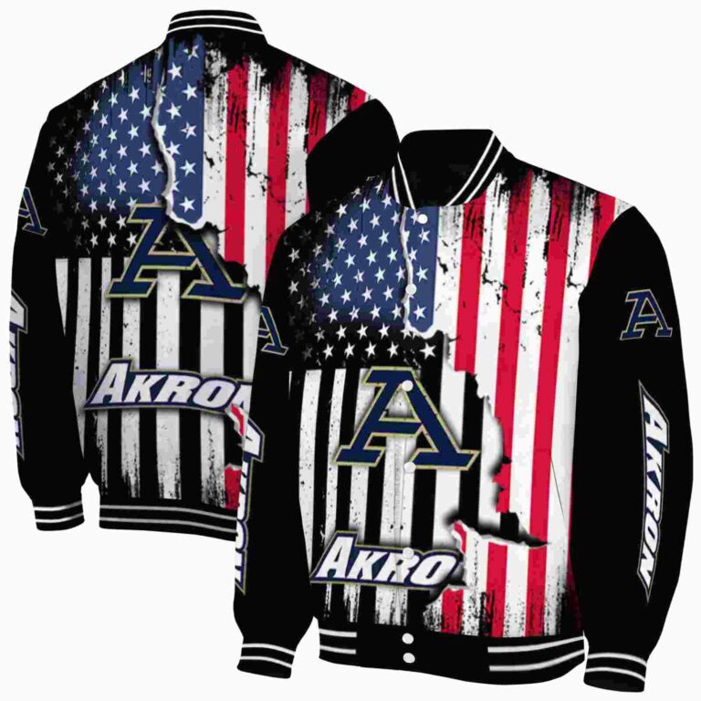 akron zips patriotic theme black jacket fashion forward jacketwow