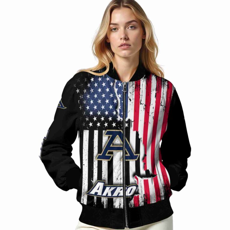 akron zips patriotic theme black jacket latest model jacketwow