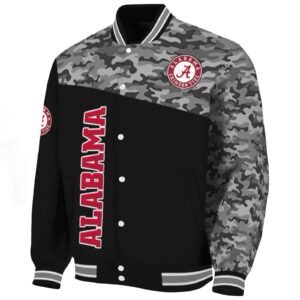 alabama crimson tide camo patchwork black jacket best selling jacketwow