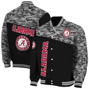 alabama crimson tide camo patchwork black jacket fashion forward jacketwow