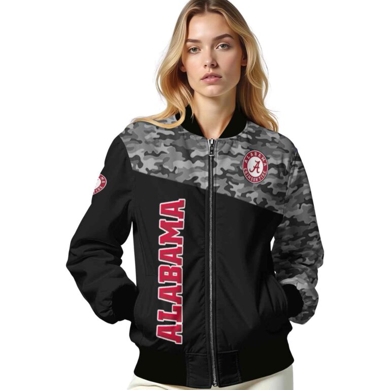 alabama crimson tide camo patchwork black jacket latest model jacketwow