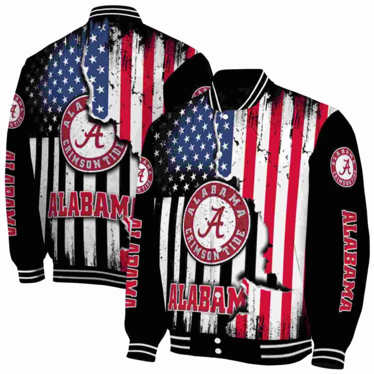 alabama crimson tide patriotic theme black jacket fashion forward jacketwow
