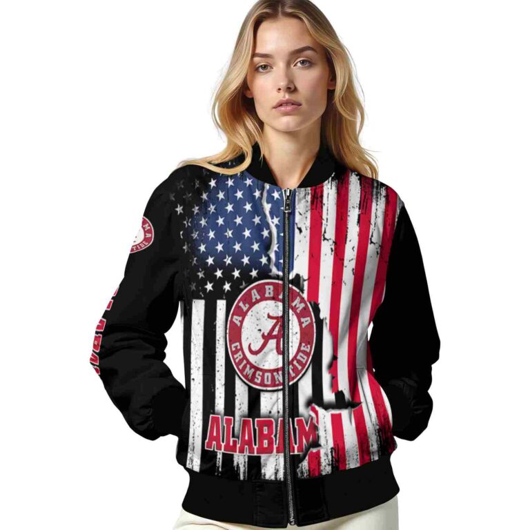 alabama crimson tide patriotic theme black jacket latest model jacketwow
