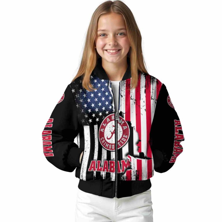 alabama crimson tide patriotic theme black jacket top rated jacketwow
