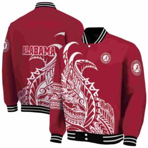 alabama crimson tide tribal art crimson white black jacket fashion forward jacketwow