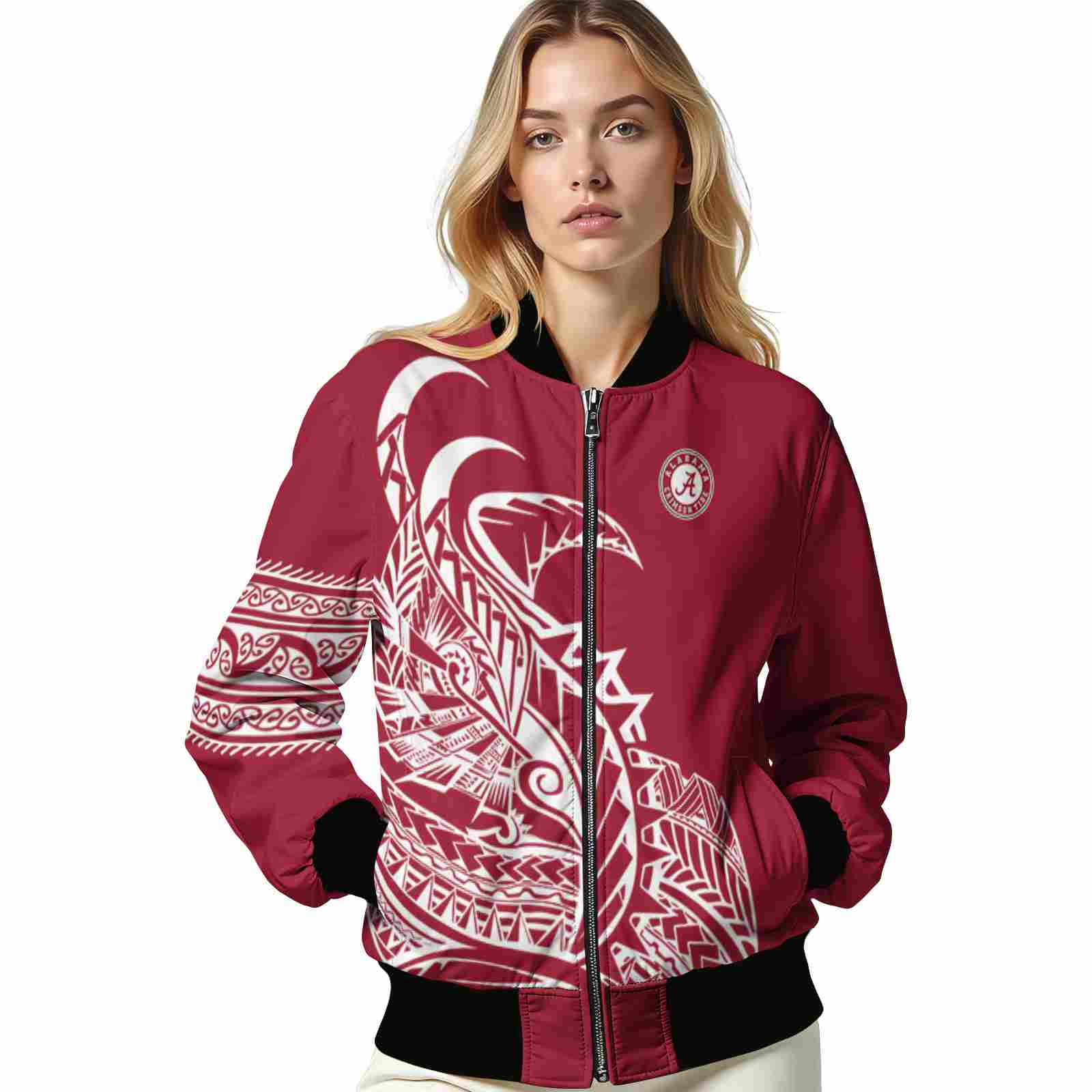 alabama crimson tide tribal art crimson white black jacket latest model jacketwow alabama crimson tide tribal art crimson white black jacket latest model jacketwow
