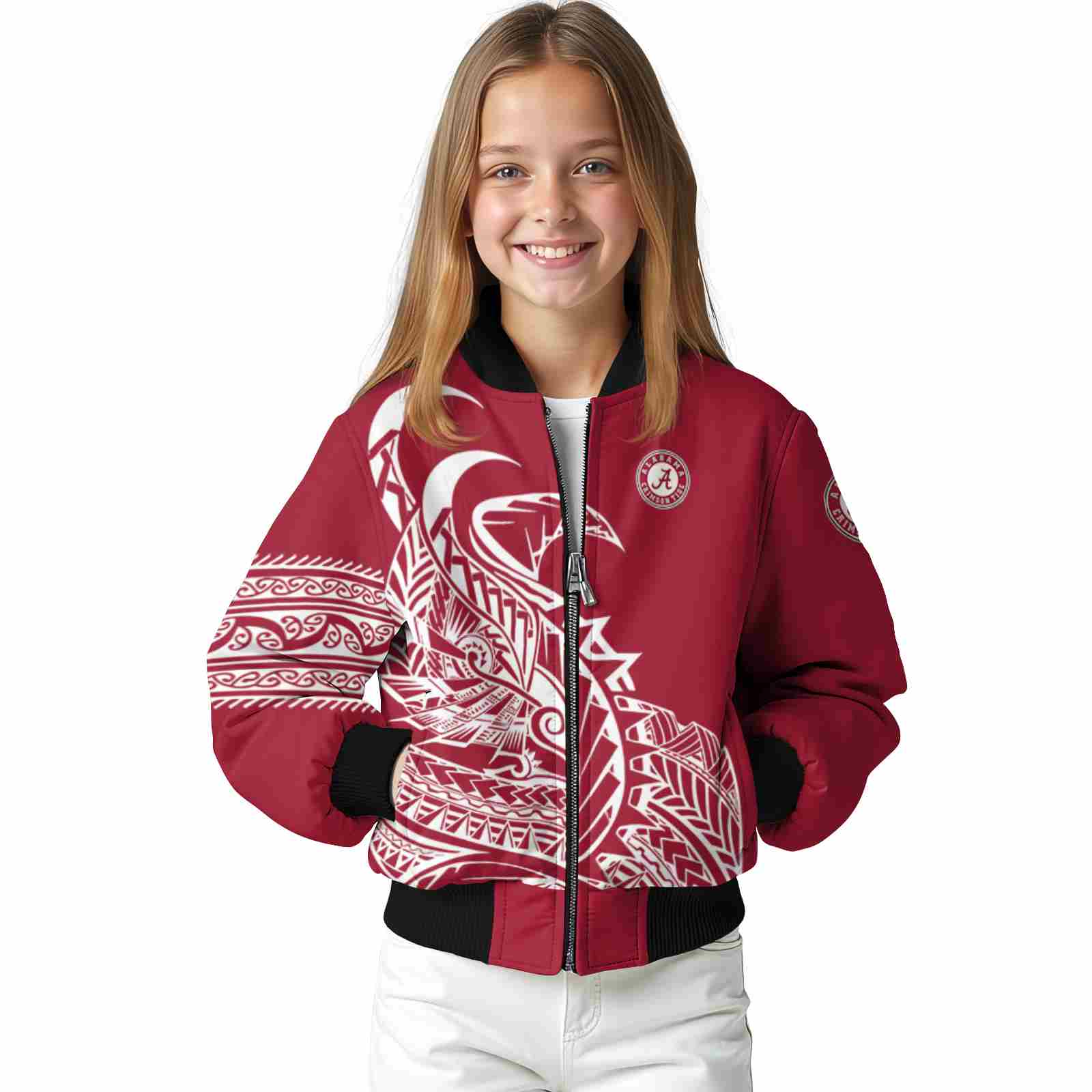 alabama crimson tide tribal art crimson white black jacket top rated jacketwow alabama crimson tide tribal art crimson white black jacket top rated jacketwow