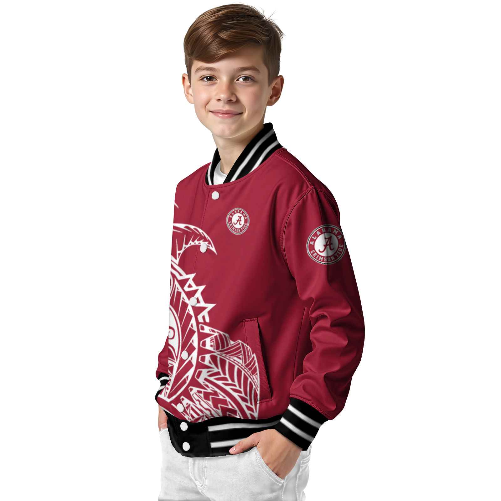 alabama crimson tide tribal art crimson white black jacket trendy jacketwow alabama crimson tide tribal art crimson white black jacket trendy jacketwow
