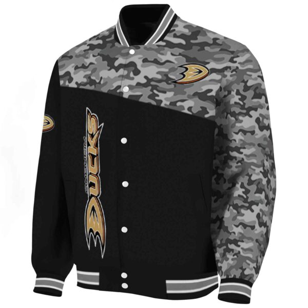 anaheim ducks camo patchwork black jacket best selling jacketwow