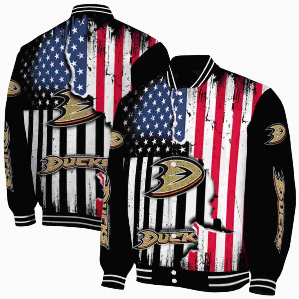 anaheim ducks patriotic theme black jacket fashion forward jacketwow