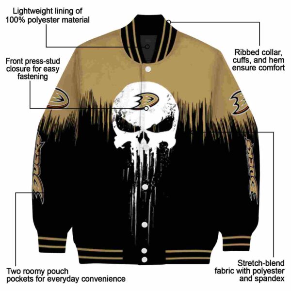 anaheim ducks punisher skull gold black white jacket new arrival jacketwow