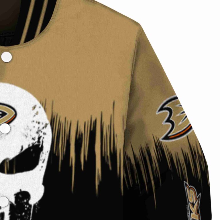 anaheim ducks punisher skull gold black white jacket premium grade jacketwow