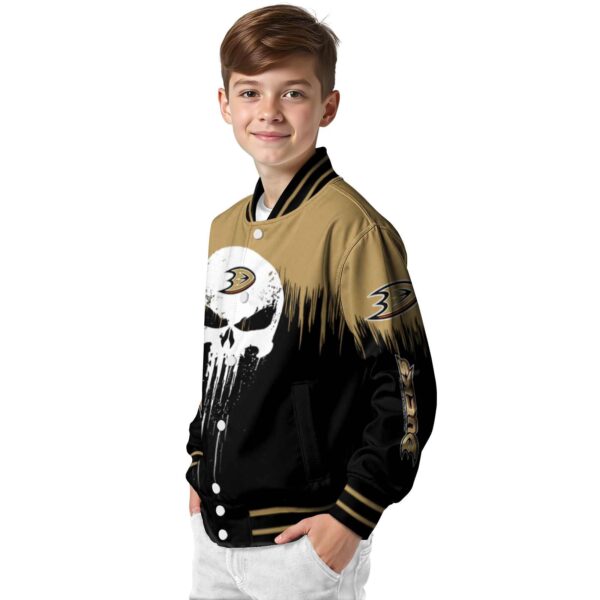 anaheim ducks punisher skull gold black white jacket trendy jacketwow