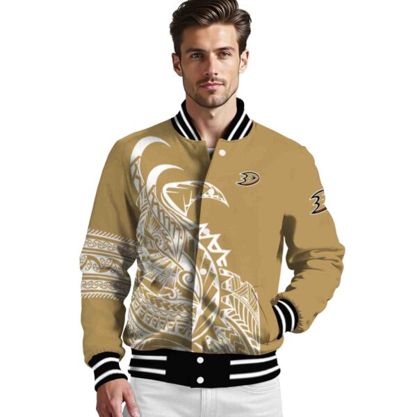 anaheim ducks tribal art gold white black jacket high quality jacketwow