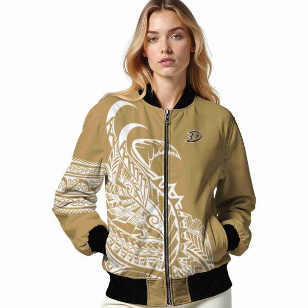 anaheim ducks tribal art gold white black jacket latest model jacketwow