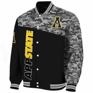appalachian state mountaineers camo patchwork black jacket best selling jacketwow
