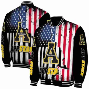 appalachian state mountaineers patriotic theme black jacket fashion forward jacketwow