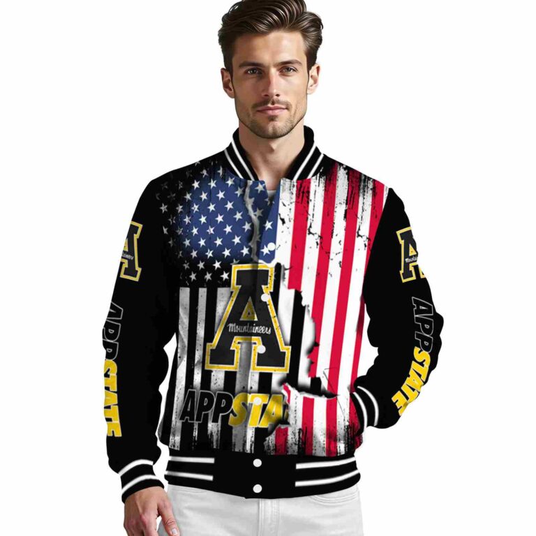 appalachian state mountaineers patriotic theme black jacket high quality jacketwow