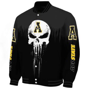appalachian state mountaineers punisher skull black white jacket best selling jacketwow