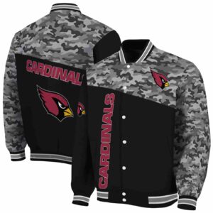 arizona cardinals camo patchwork black jacket fashion forward jacketwow