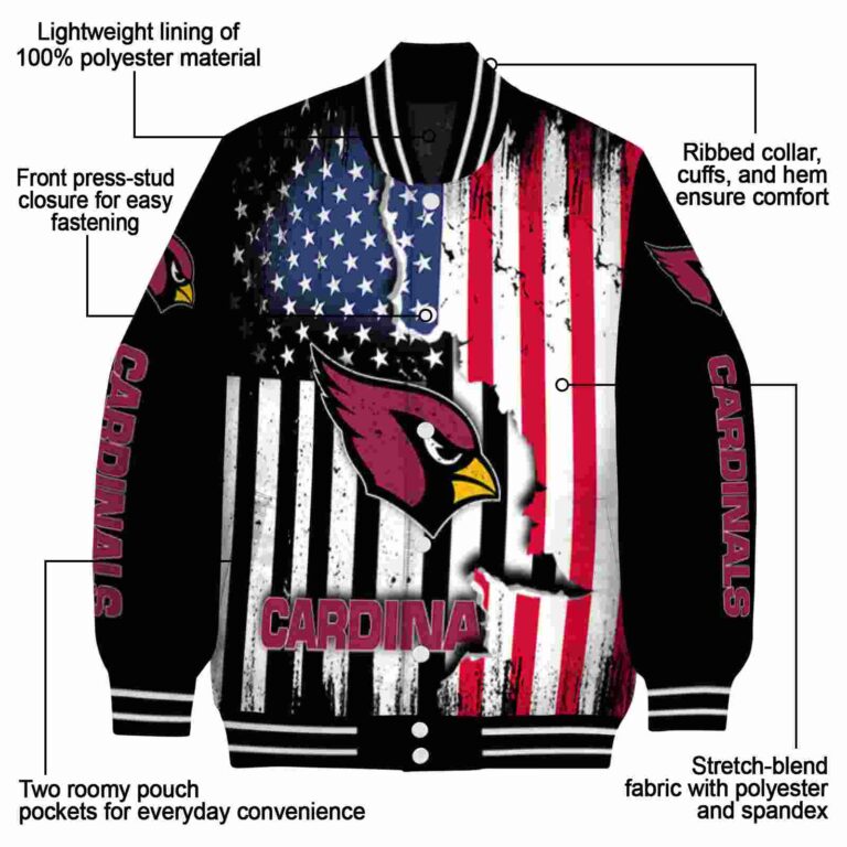 arizona cardinals patriotic theme black jacket new arrival jacketwow