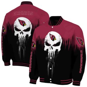 arizona cardinals punisher skull red black white jacket fashion forward jacketwow