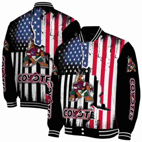 arizona coyotes patriotic theme black jacket fashion forward jacketwow