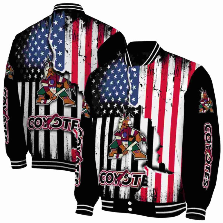 arizona coyotes patriotic theme black jacket fashion forward jacketwow