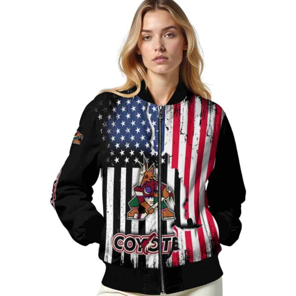 arizona coyotes patriotic theme black jacket latest model jacketwow