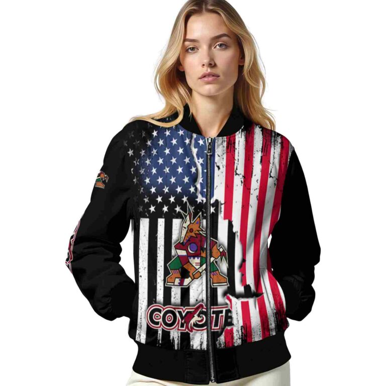 arizona coyotes patriotic theme black jacket latest model jacketwow