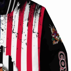 arizona coyotes patriotic theme black jacket premium grade jacketwow