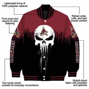 arizona coyotes punisher skull red black white jacket new arrival jacketwow