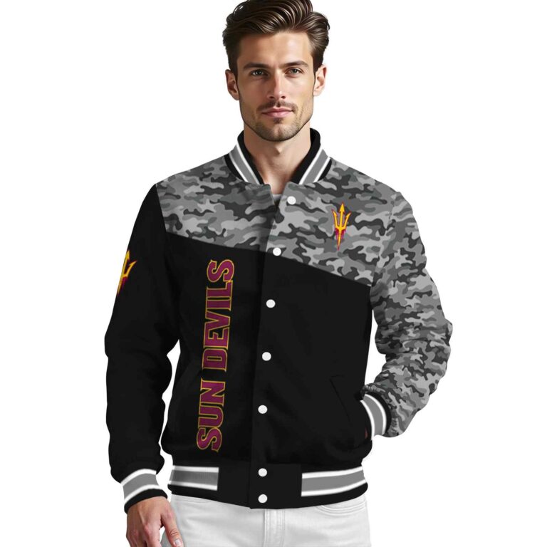 arizona state sun devils camo patchwork black jacket high quality jacketwow
