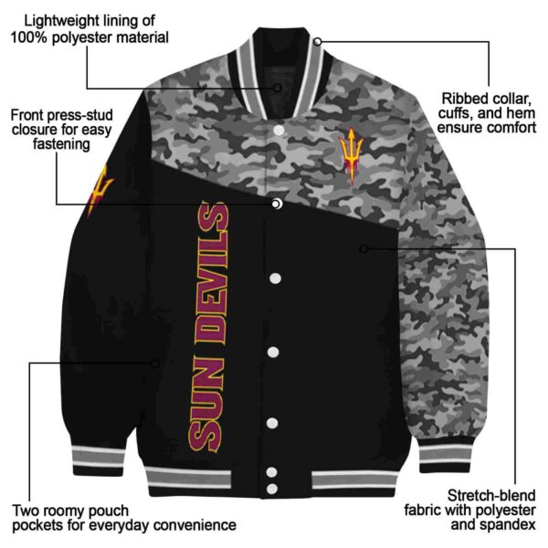 arizona state sun devils camo patchwork black jacket new arrival jacketwow