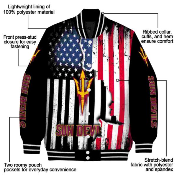 arizona state sun devils patriotic theme black jacket new arrival jacketwow