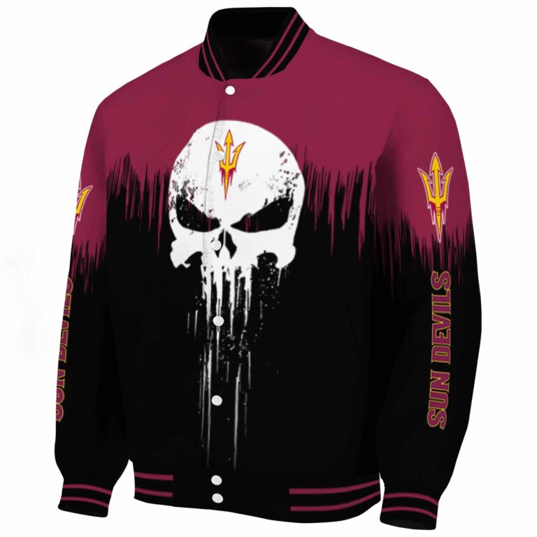arizona state sun devils punisher skull maroon black white jacket best selling jacketwow