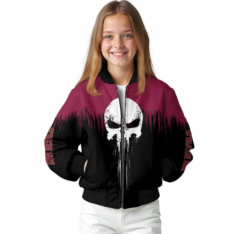 arizona state sun devils punisher skull maroon black white jacket top rated jacketwow