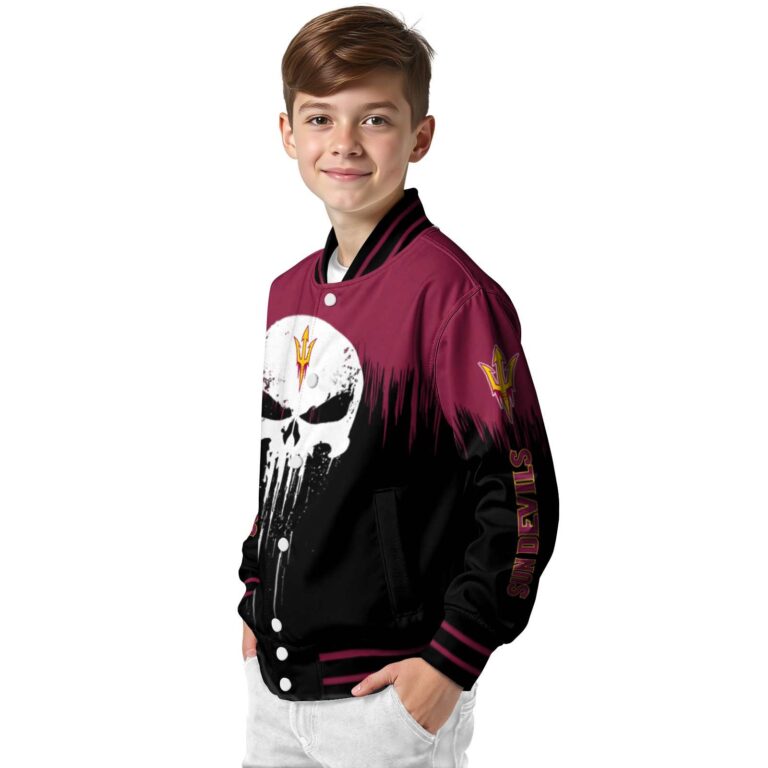 arizona state sun devils punisher skull maroon black white jacket trendy jacketwow
