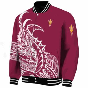 arizona state sun devils tribal art maroon white black jacket best selling jacketwow